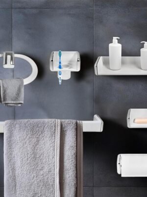 Accessoires de salle de bain 7 pièces en plastique