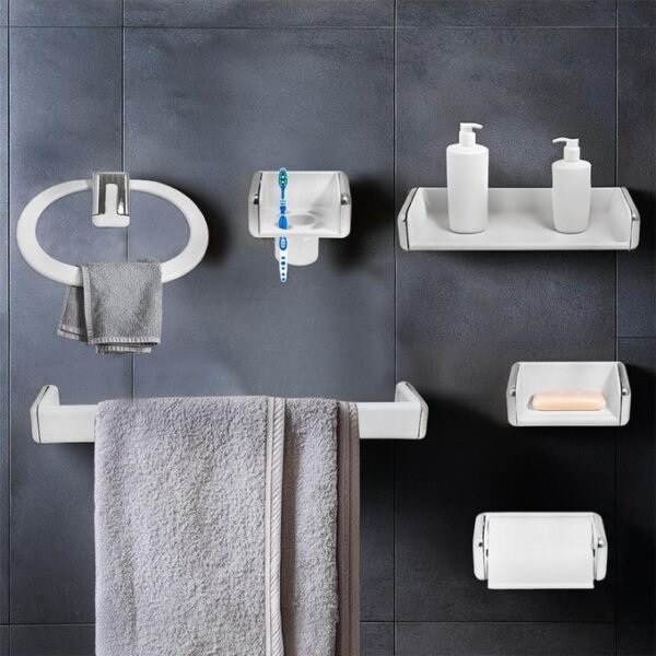 Accessoires de salle de bain 7 pièces en plastique